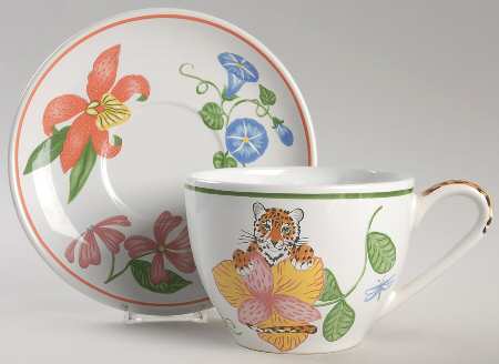 Jungle Flowers Breakfast Cup & Saucer Set
