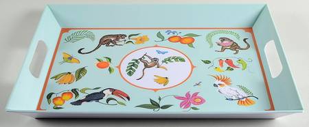 Monkey Business 19" Rectangular Handled Serving Melamine Tray