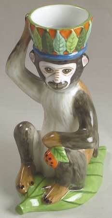 Monkey Business 6" Candlestick by Lynn Chase