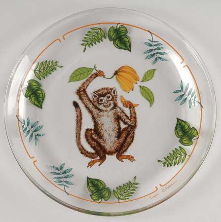 Monkey Business Glassware Dessert Plate
