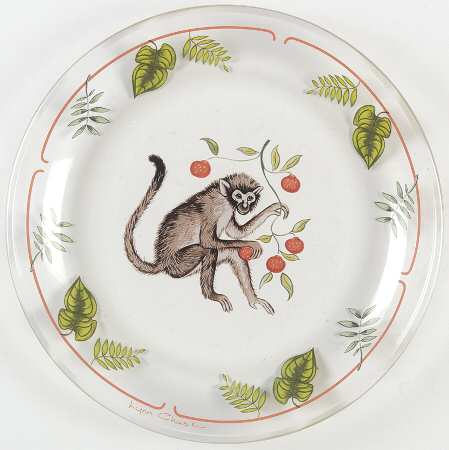 Monkey Business Glassware Dessert Plate