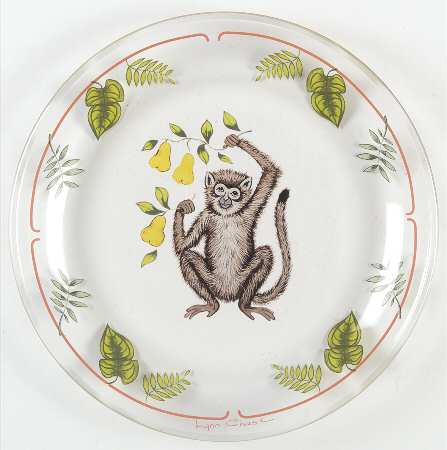 Monkey Business Glassware Dessert Plate