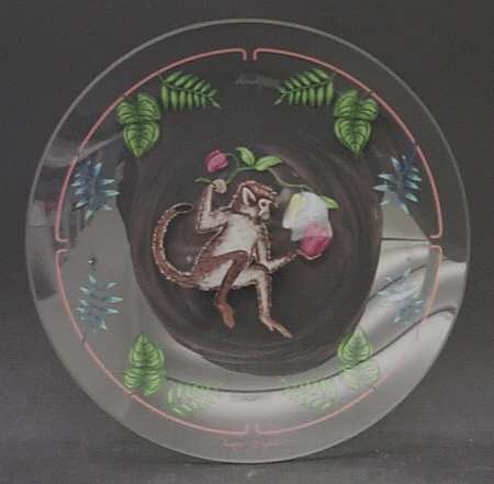 Monkey Business Glassware Dessert Plate