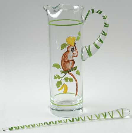 Monkey Business Glassware Martini Pitcher & Stirrer
