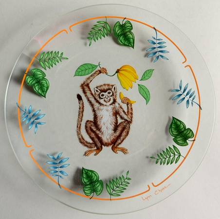 Monkey Business Glassware Dessert Plate