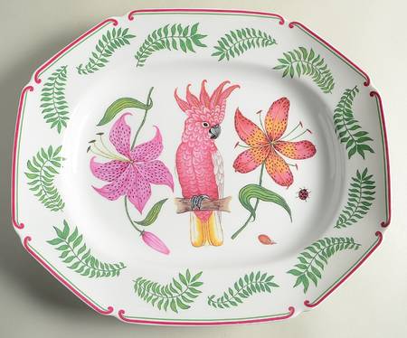Parrots of Paradise 14" Octagonal Serving Platter
