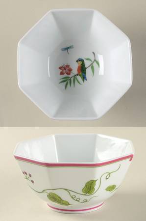 Parrots of Paradise 5" Octagonal Vegetable Bowl