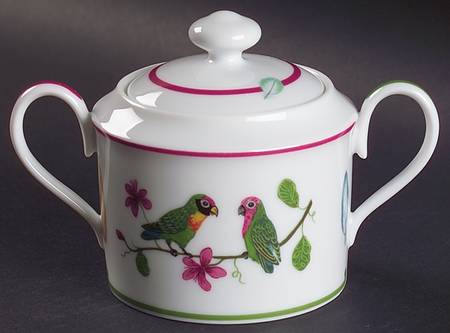 Parrots of Paradise Sugar Bowl & Lid