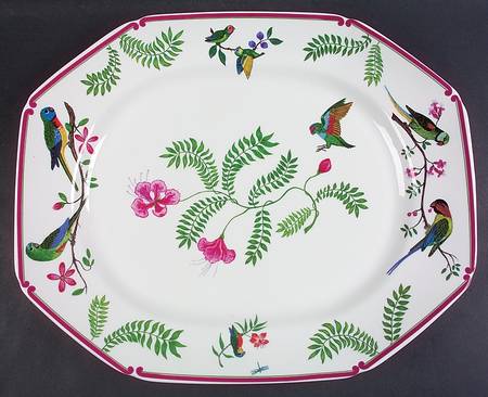 Parrots of Paradise 17" Octagonal Serving Platter