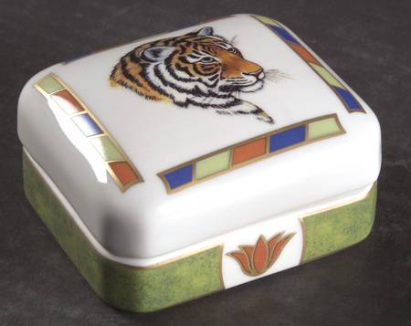 Tiger Raj Square Box with Lid