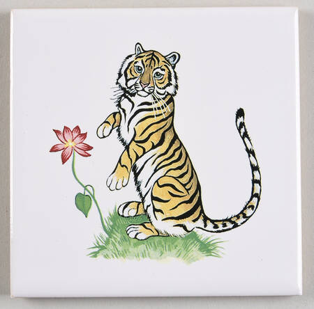 Tiger Raj 4" Square Coaster