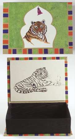 Tiger Raj Cardboard Desk/Notecard Box