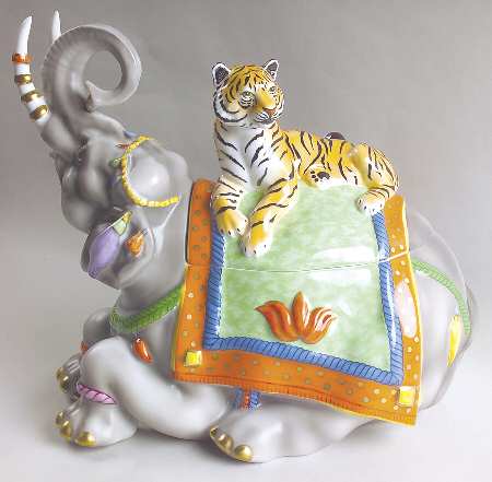 Tiger Raj Figural Tureen & Lid