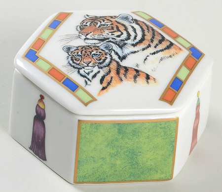 Tiger Raj Hexagonal Box & Lid