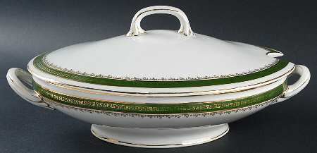 21170 Green (Altwasser) Oval Tureen & Lid