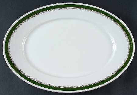 21170 Green (Altwasser) 16" Oval Serving Platter