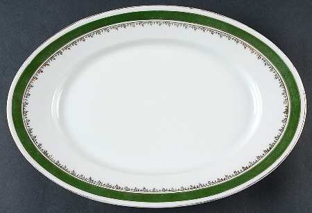21170 Green (Altwasser) 11" Oval Serving Platter