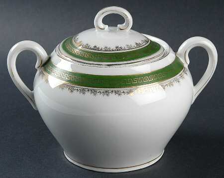 21170 Green (Altwasser) Sugar Bowl & Lid