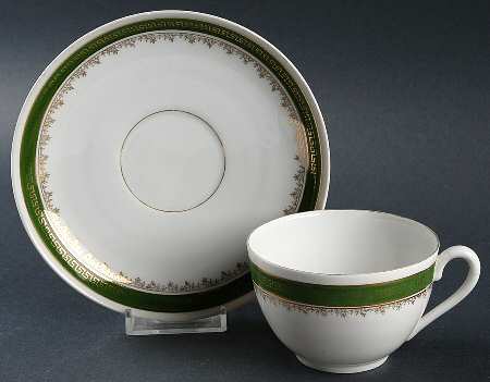 21170 Green (Altwasser) Footed Cup & Saucer Set