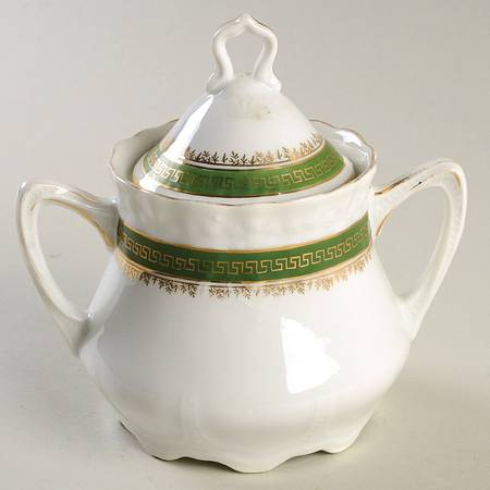21170 Green (Altwasser) Sugar Bowl & Lid