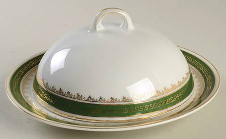 21170 Green (Altwasser) Round Covered Butter