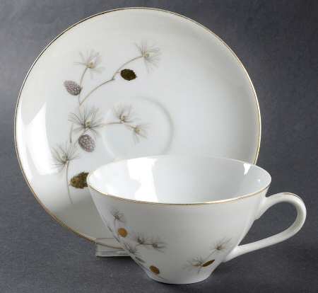 Golden Pine Flat Cup & Saucer Set