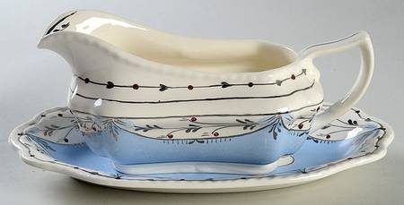 Ruskin (Blue) Gravy Boat & Underplate