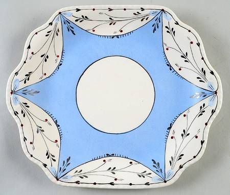 Ruskin (Blue) Handled Cake Plate