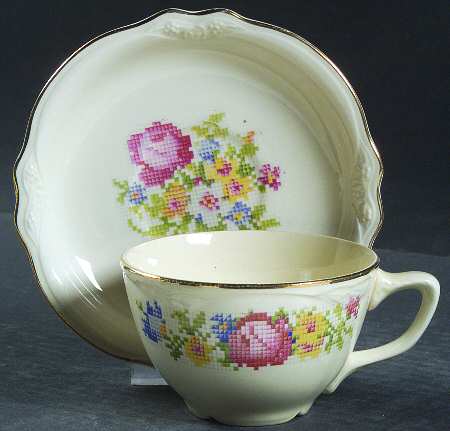 Petipoint Flat Cup & Saucer Set