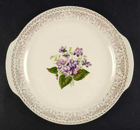 Springviolet Handled Cake Plate