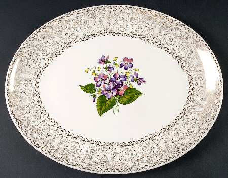 Springviolet 12" Oval Serving Platter