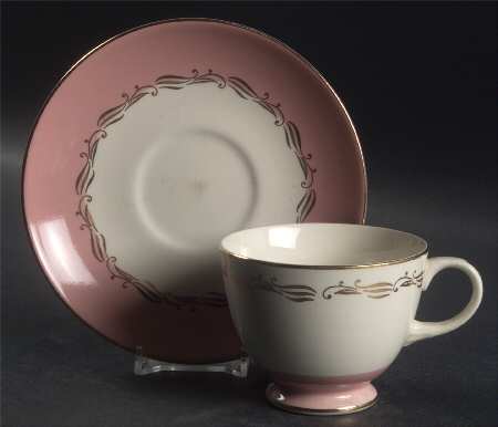 Sunrise Pink Footed Cup & Saucer Set