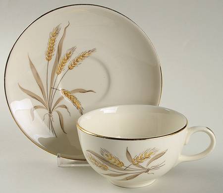 Wheat Spray Flat Cup & Saucer Set