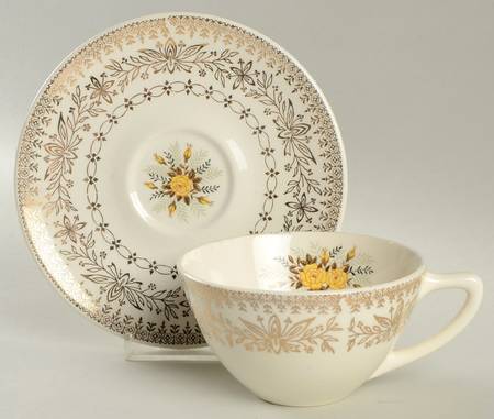 Yellow Rose Flat Cup & Saucer Set