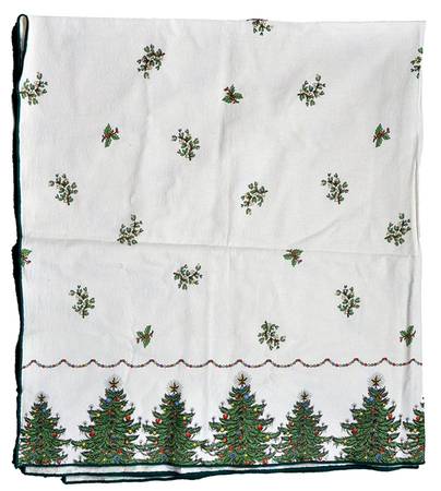 Christmas Tree (Narrow Green Band) 48" X 54" Rectangular Tablecloth
