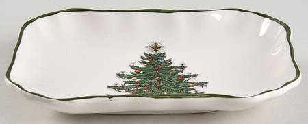 Christmas Tree (Narrow Green Band) 5" Rectangular Tray