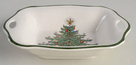 Christmas Tree (Narrow Green Band) Nut Dish