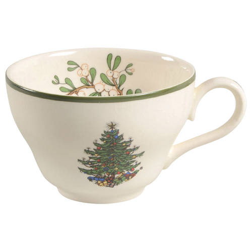 Christmas Tree (Narrow Green Band) Flat Cup