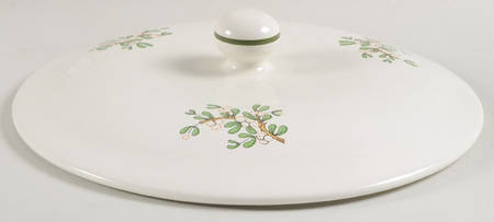 Christmas Tree (Narrow Green Band) Lid for 2 Qt Round Covered Casserole