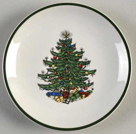 Christmas Tree (Narrow Green Band) Saucer for Flat Demitasse Cup