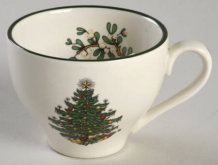 Christmas Tree (Narrow Green Band) Flat Demitasse Cup