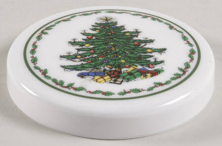 Christmas Tree (Narrow Green Band) Lid for Plastic Box for 6 Coasters