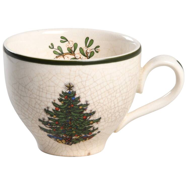 Christmas Tree (Narrow Green Band) Flat Demitasse Cup