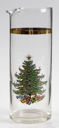 Christmas Tree (Narrow Green Band) Glassware Martini Pitcher