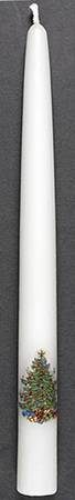 Christmas Tree (Narrow Green Band) 10" Taper Candle