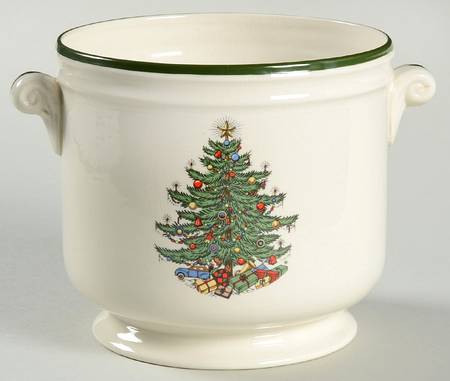Christmas Tree (Narrow Green Band) Cachepot