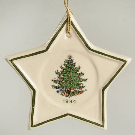 Christmas Tree (Narrow Green Band) Star Ornament