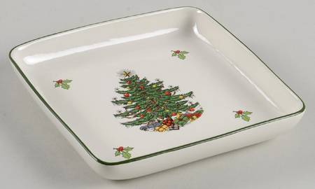 Christmas Tree (Narrow Green Band) Sweet Meat Dish