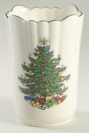 Christmas Tree (Narrow Green Band) Vase