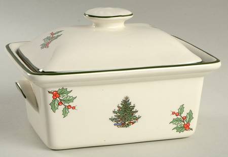 Christmas Tree (Narrow Green Band) 7" Rectangular Box with Lid